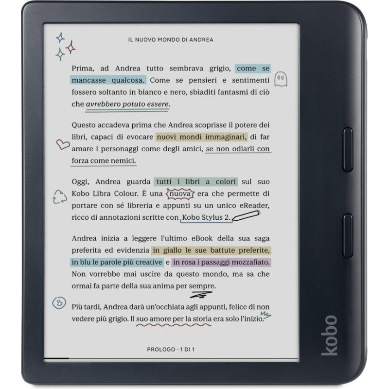 Kobo Czytnik Kobo Libra Colour czarny + Stylus 2 (N428-KU-BK-K-BU)