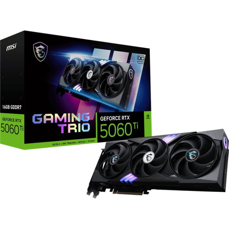 MSI Karta graficzna MSI GeForce RTX 5060 Ti Gaming Trio OC 16GB GDDR7 DLSS4