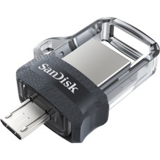 Sandisk Ultra Dual m3.0 USB flash drive 32 GB USB Type-A / Micro-USB 3.2 Gen 1 (3.1 Gen 1) Black, Silver, Transparent