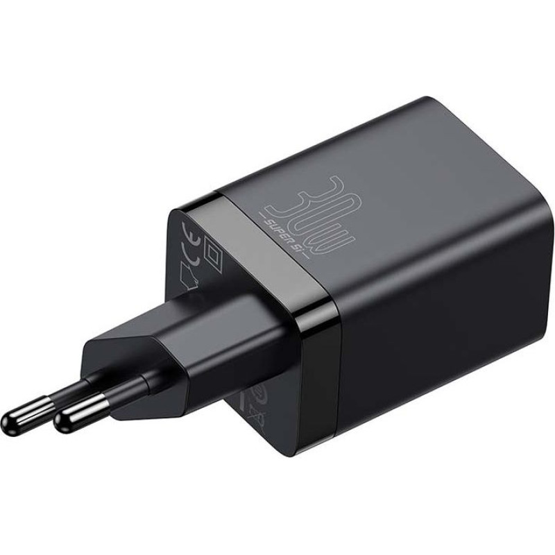 Baseus Super Si Pro Quick Charger USB + USB-C 30W (black)