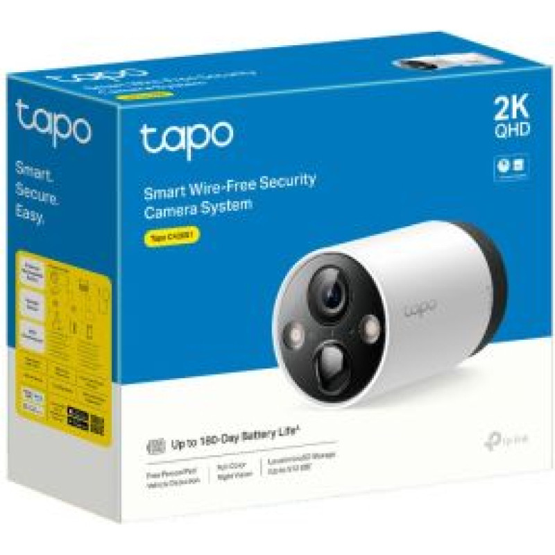 Tp-Link Camera Tapo C420S1 Wireless Outdoor Security, 2K QHD, AI, Night Vision, White EU