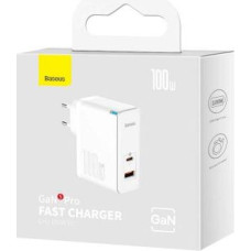 Baseus Travel Charger GaN5 Pro Quick wall charger C+U, PD3.0, QC4.0 +, AFC, 100W EU White (CCGP090202)