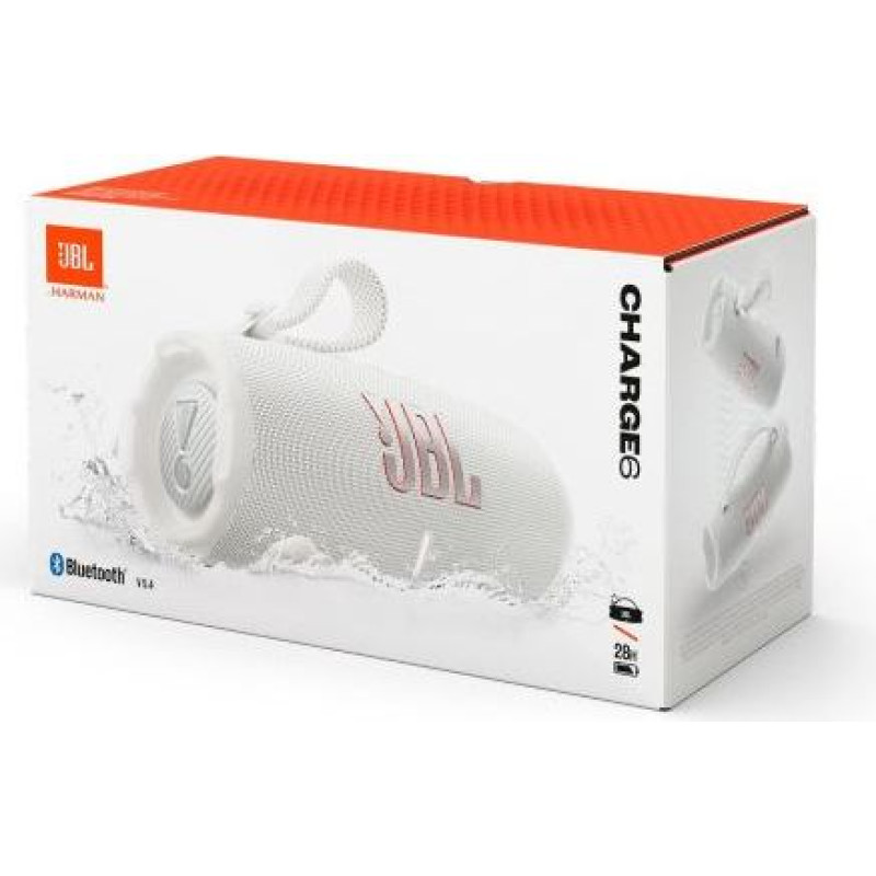 JBL Charge 6 Bluetooth Wireless Speaker White EU
