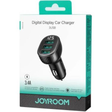 Joyroom Car Charger with Digital Display, U+U+U, 17W, Black (JR-CCD03)