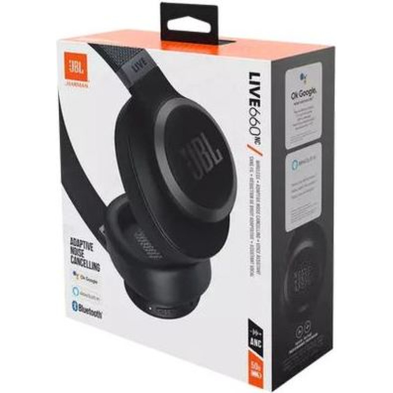 JBL Live 660NC Bluetooth Wireless On-Ear Headphones Black EU