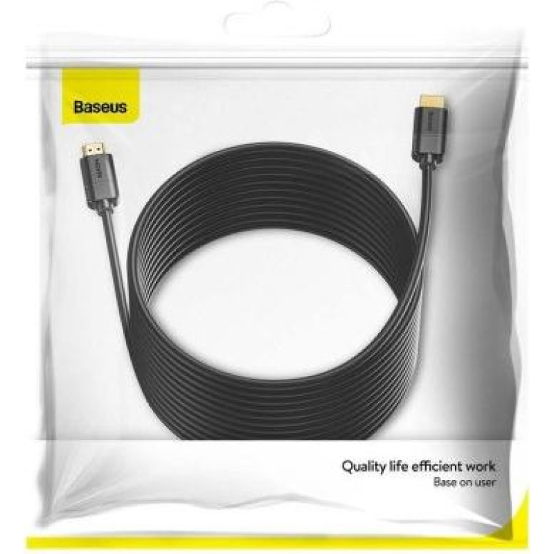 Baseus Video Cable High definition Series HDMI To HDMI 4K 30 Hz, 3D HDR, 18 Gbps, 8 m black (CAKGQ-E01)