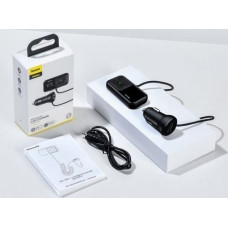 Baseus Car Charger Bluetooth Fm Transmitter T-typed S-16 with display 2xUSB MicroSD Black (CCMT000201)