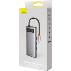 Baseus HUB Metal Gleam Series 9-in-1 Multifunctional (Type-C to 3x USB3.2/PD 100W/VGA Full HD 60Hz/HDMI 4K/TF+SD card/ RJ45) Space Gray (CAHUB-CU0G)