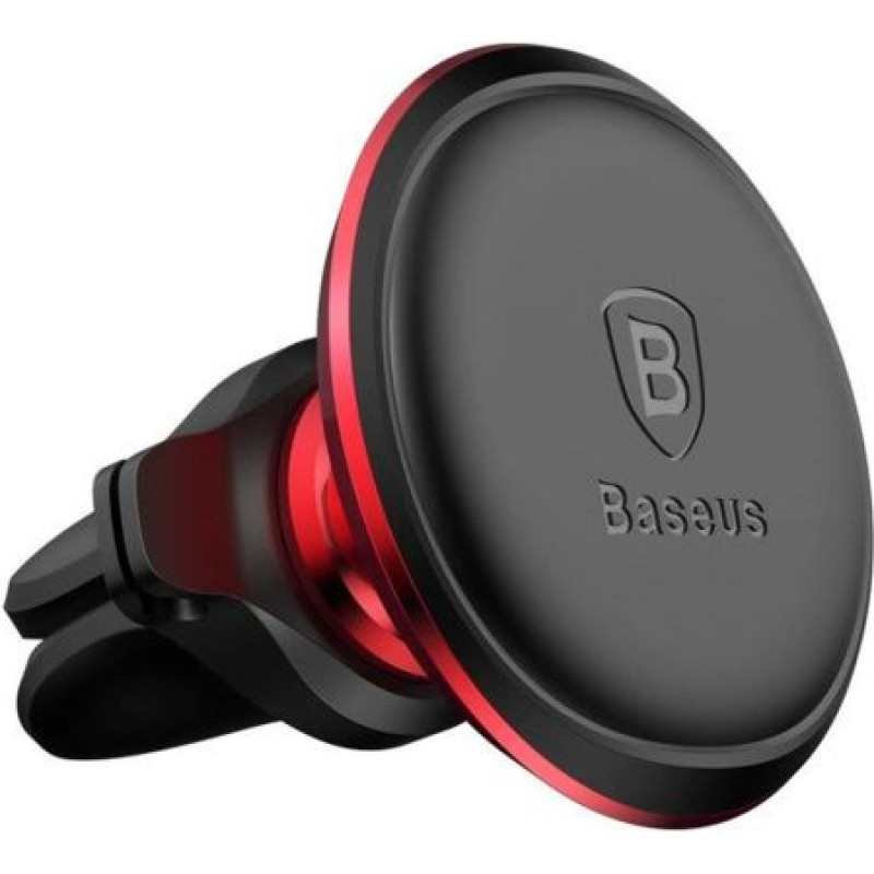 Baseus Car Mount Magnetic Car Phone Holder 360 Degree with Cable clip, Black/ Red (C40141201913-00)