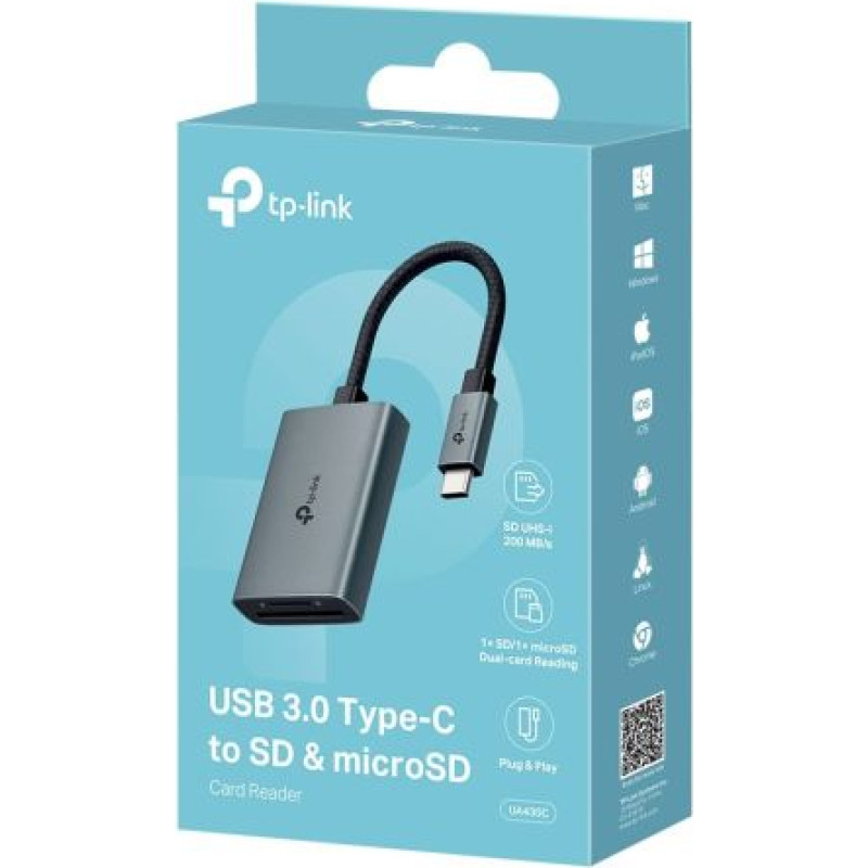 Tp-Link Adapter UA440C Type-C to SD & Micro SD Card Reader, Black EU