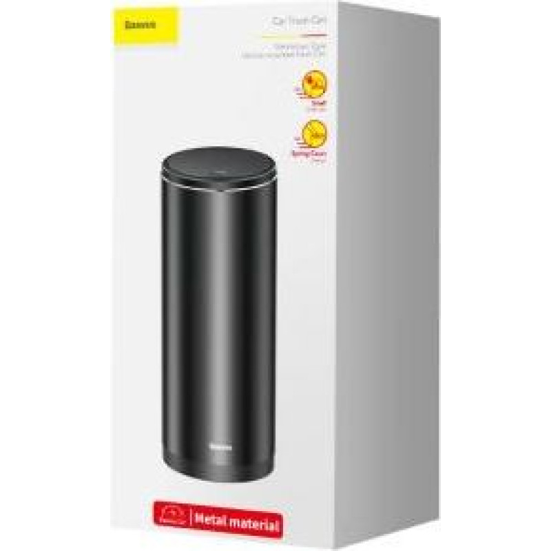 Baseus Car Tool Gentleman Style Vehicle-mounted Trash Can (with Bag 1 roll/30) Black (CRLJT-01)