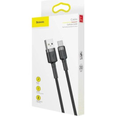 Baseus Type-C Cafule cable 2A, 3m Gray/Black (CATKLF-UG1)
