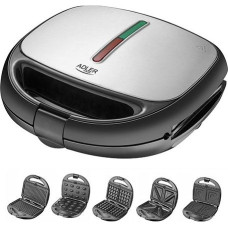 Adler AD 3040 sandwich maker 1200 W Black, Grey