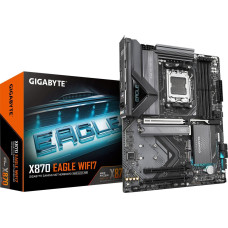 Gigabyte X870 EAGLE WIFI7 Motherboard - Supports AMD Ryzen 9000 CPUs, 14+2+2 phases VRM, up to 8000MHz DDR5 (OC), 1xPCIe 5.0 + 2xPCIe 4.0, Wi-Fi 7, 2.5GbE LAN, USB 4