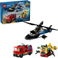 Lego CITY 60462 Helikopteri, tuletõrjeauto ja allveelaeva remiks