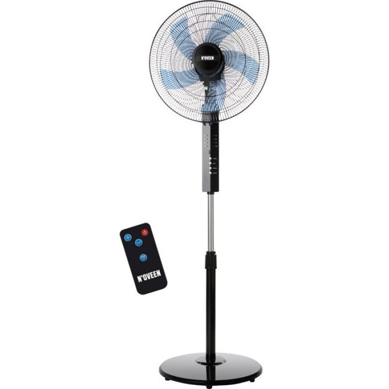 N'oveen F455 16"/40 cm standing fan with remote control, Black