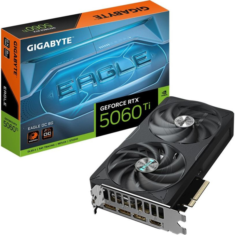 Gigabyte GeForce RTX 5060 Ti EAGLE OC 8G Graphics Card - 8GB GDDR7, 128bit, PCI-E 5.0, 2617MHz Core Clock, 3 x DisplayPort, 1 x HDMI, GV-N506TEAGLE OC-8GD