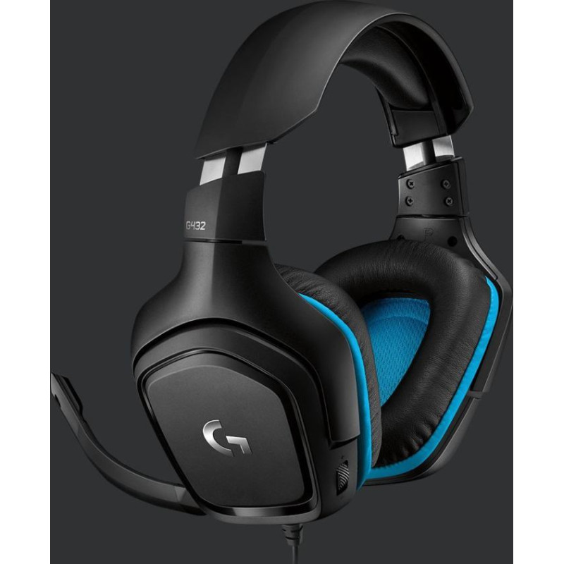 Logitech Słuchawki Logitech G432 Niebieskie (981-000770)