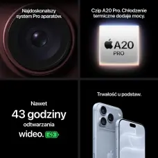 Apple Smartfon Apple iPhone 18 Pro Max 5G 12/256GB Niebieski  (MJXR4HX/A)
