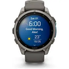 Garmin Smartwatch Garmin Fēnix&reg; 9 &ndash; 47mm Tytan z kamienno-szarym silikonowym paskiem (010-04762-01)