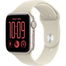 Apple Smartwatch Watch SE 3 GPS, 44mm Aluminium Case in Starlight, Starlight Sport Band - M/L